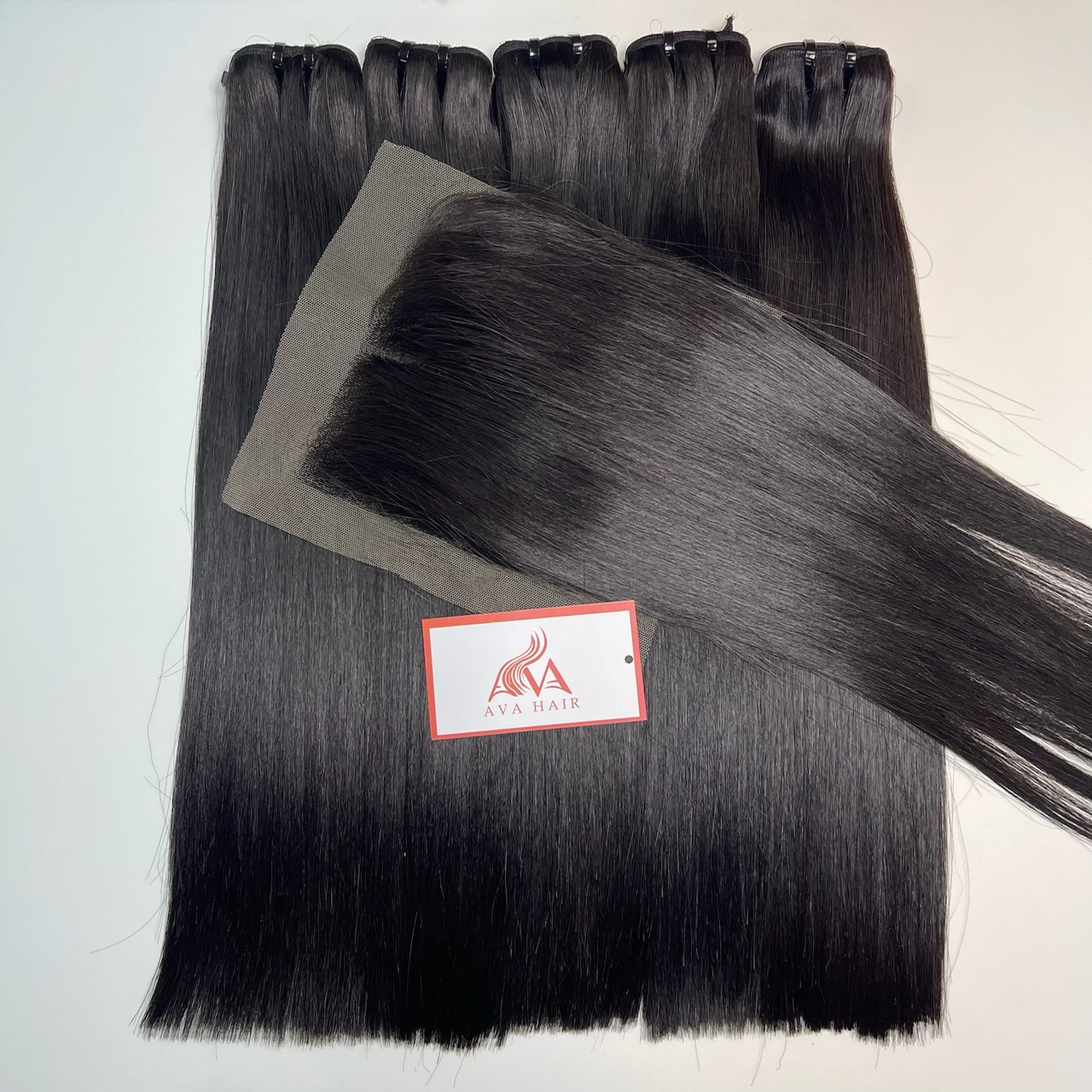 AVA HAIR - CLOSURE 5X5 BLACK COLOR - VIETNAMESE LUXURY WEFT HAIR EXTENSION