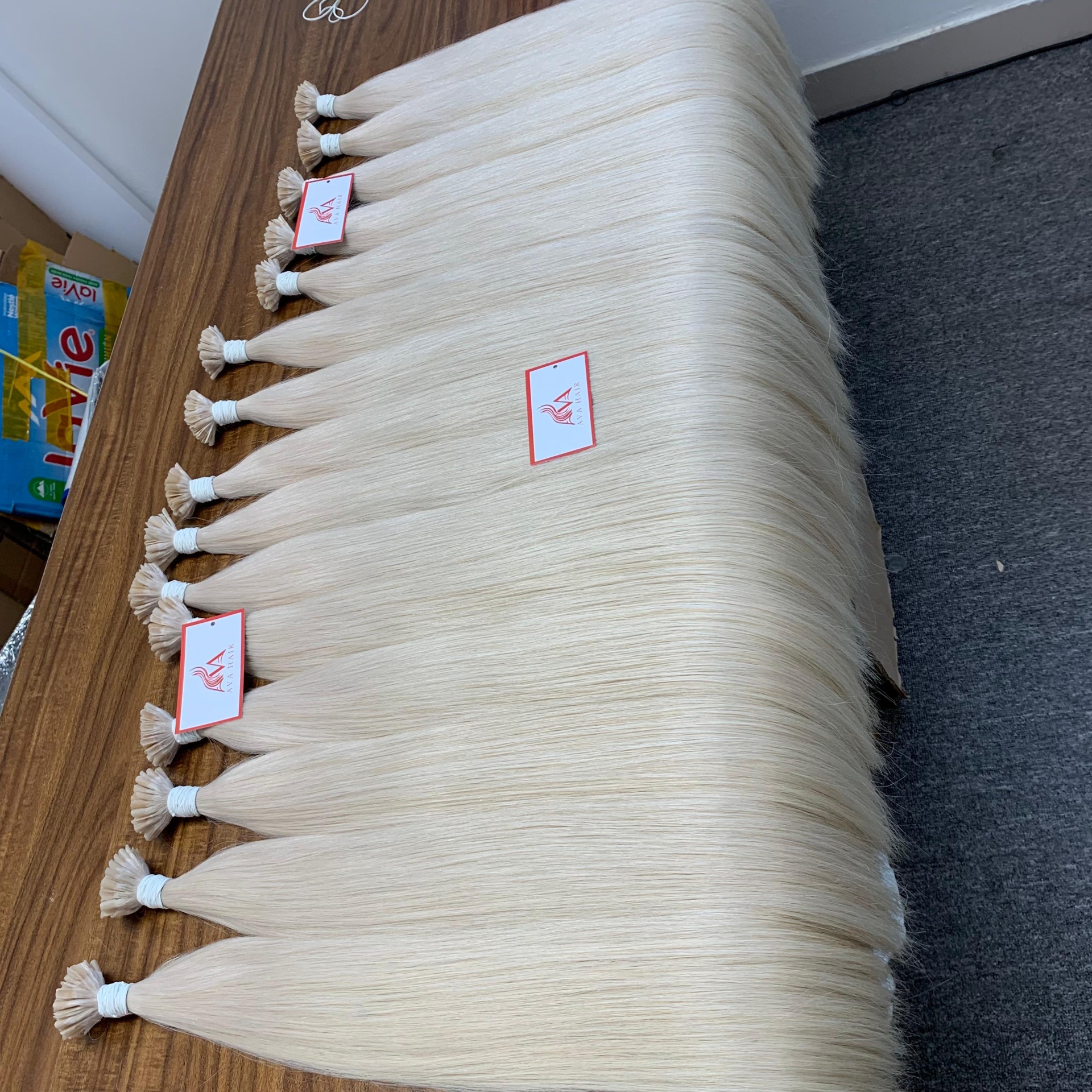 AVA HAIR - NEW BLONDE HAIR COLOR - VIETNAMESE LUXURY KERATIN HAIR EXTENSION