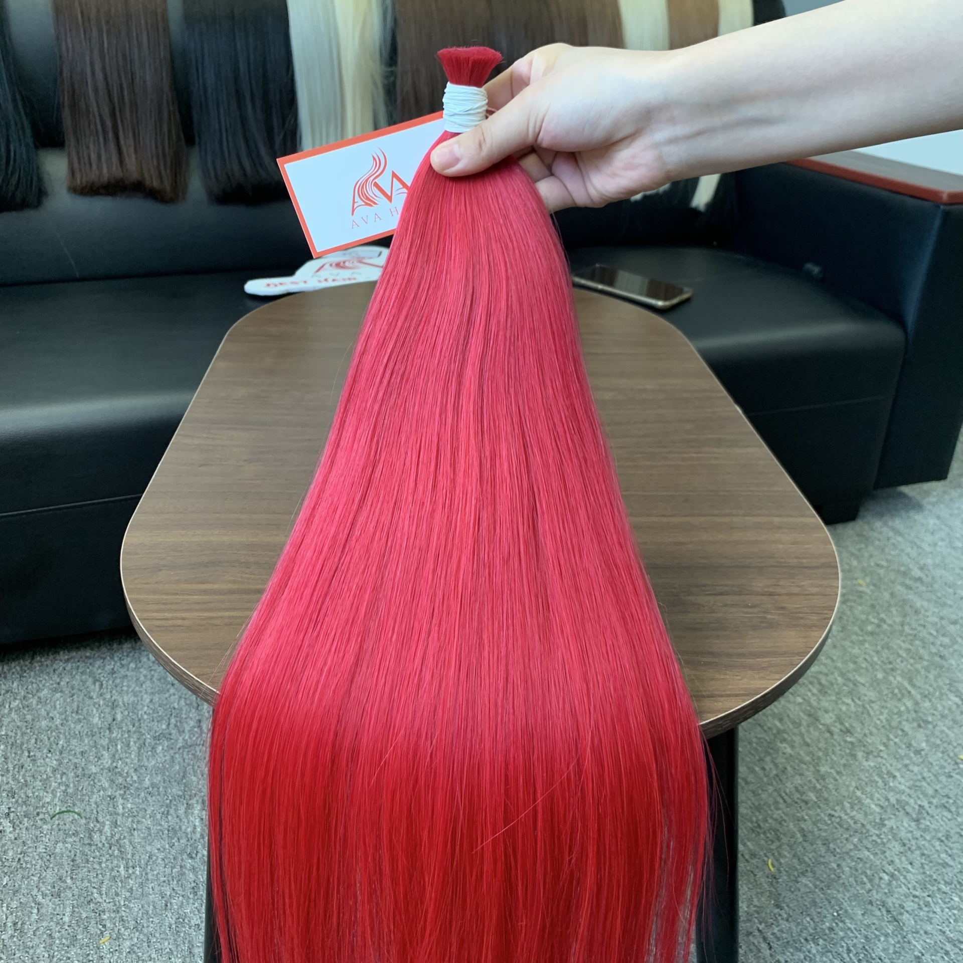 AVA HAIR - RED COLOR - VIETNAMESE LUXURY BULK HAIR EXTENSION