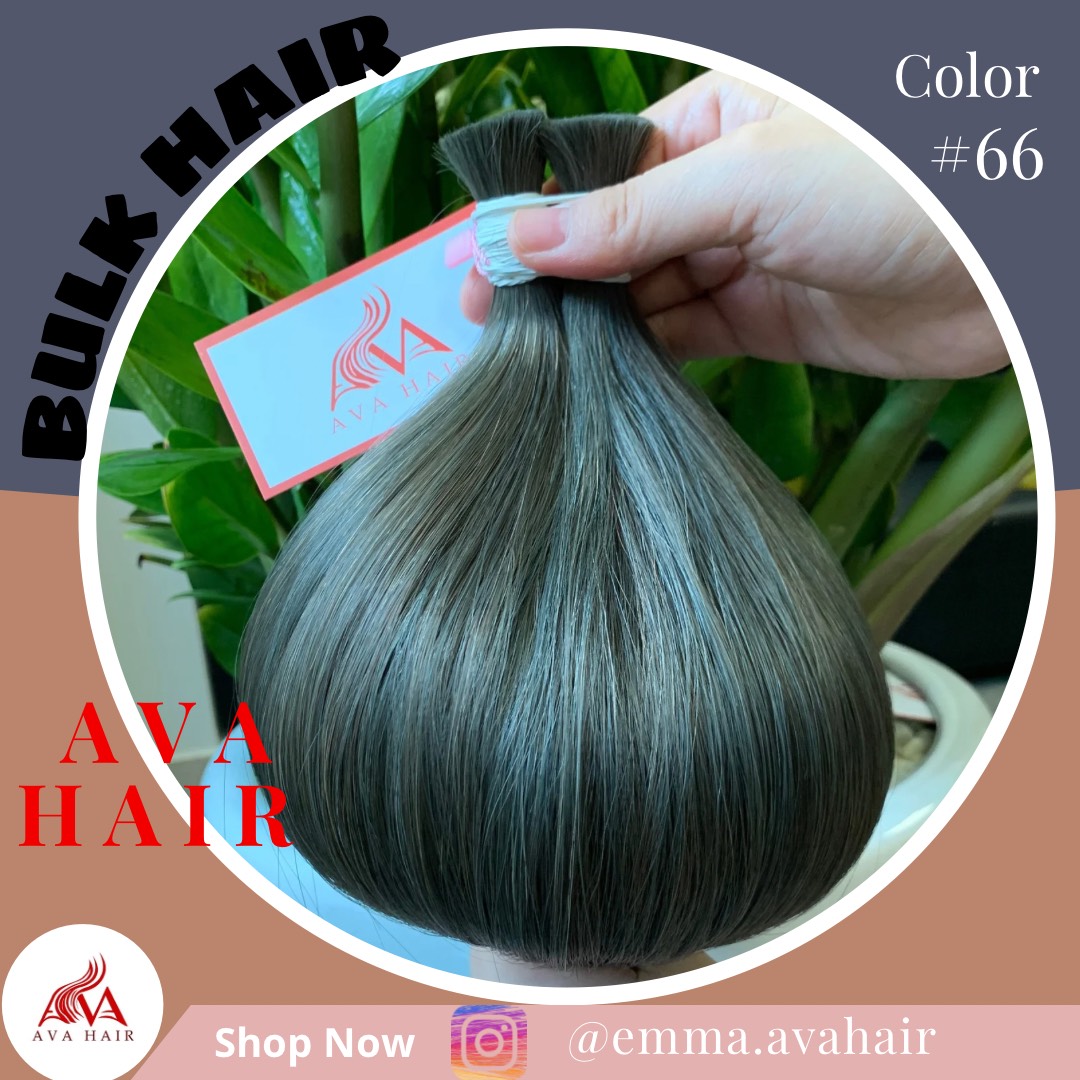 Bulk Hair - Color #66 AVAHAIR LUXURY BULK HAIR VIETNAMESE HUMAN HAIR LONG HAIR NICE COLOR BULK HAIR EXTENSIONS