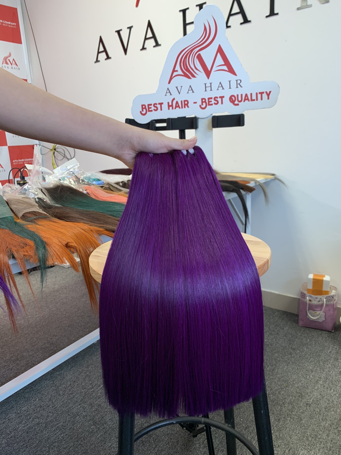 AVA HAIR - COLOR PURPLE  - VIETNAMESE LUXURY WEFT HAIR EXTENSION