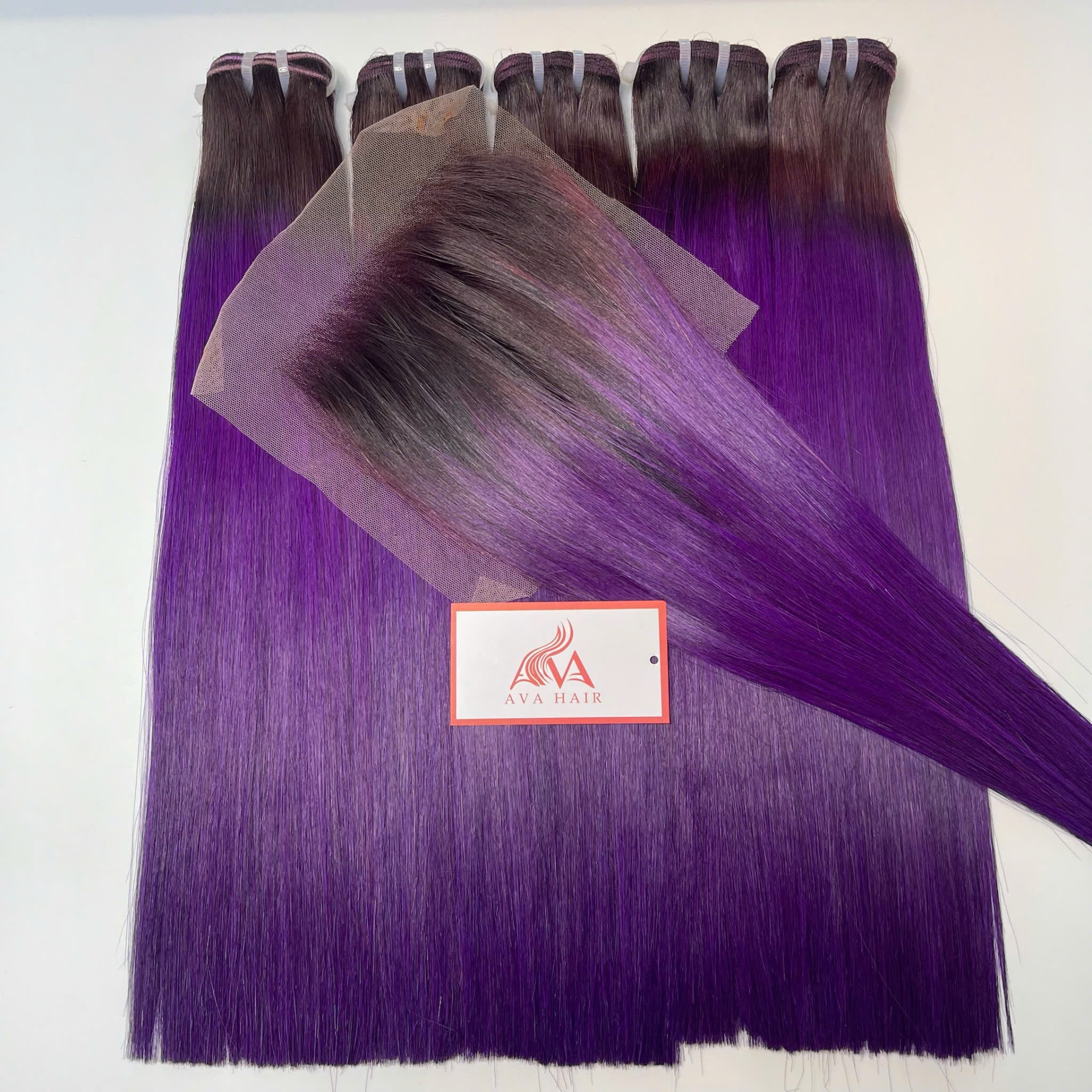 AVA HAIR - COLOR OMBRE PURPLE - VIETNAMESE LUXURY WEFT HAIR EXTENSION