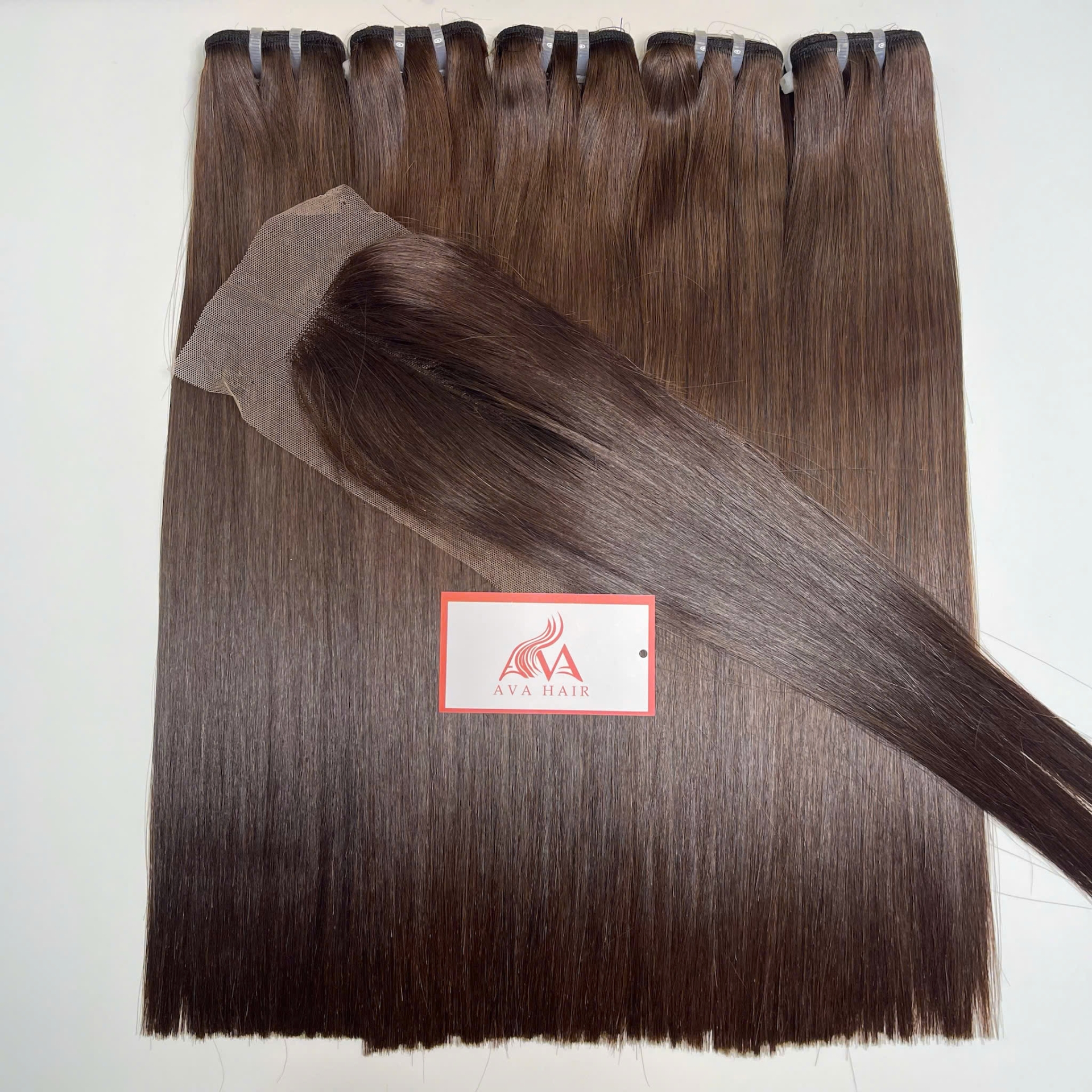 AVA HAIR - COLOR DARK BROWN - VIETNAMESE LUXURY WEFT HAIR EXTENSION