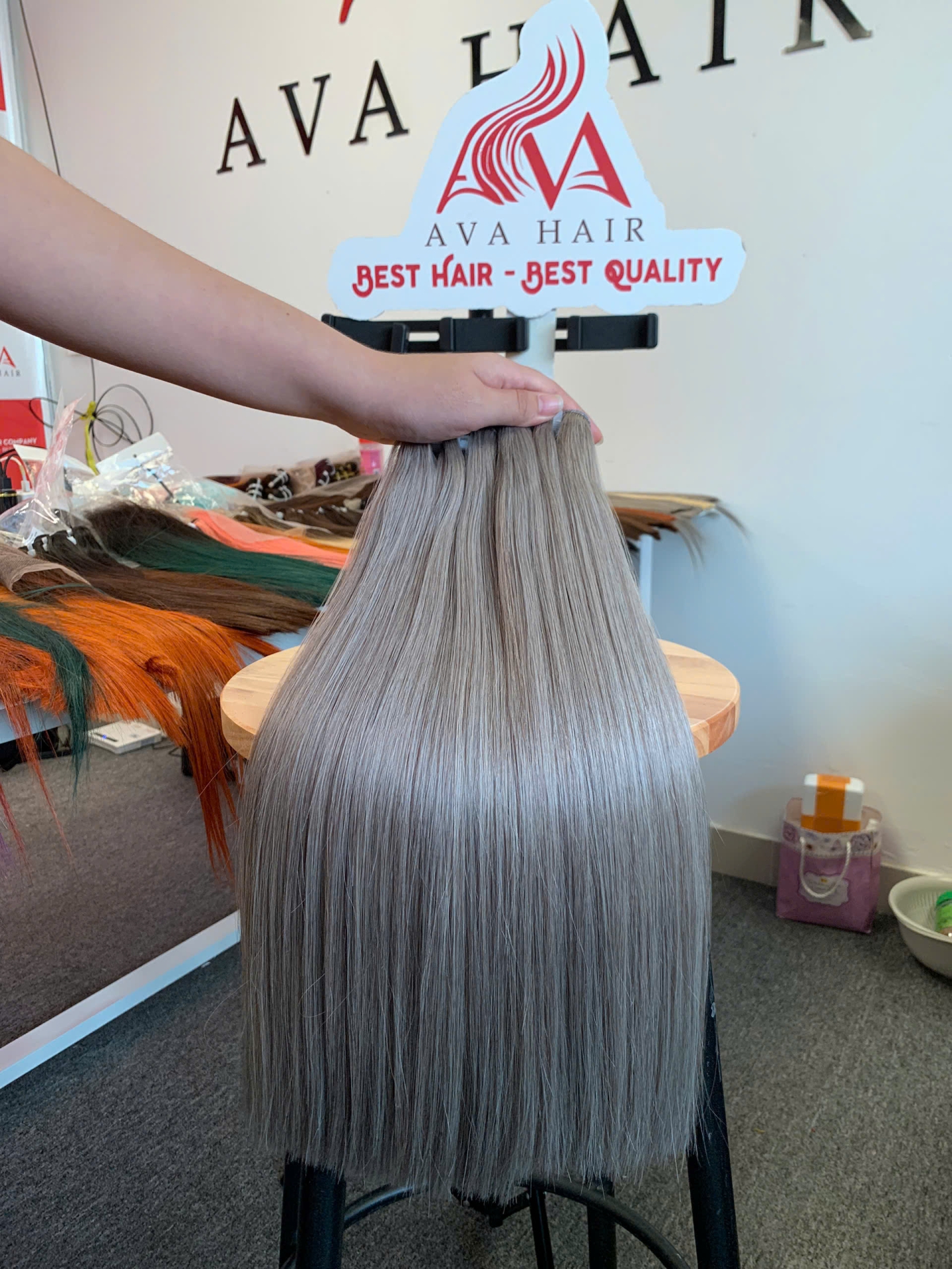 AVA HAIR - GRAY COLOR - VIETNAMESE LUXURY WEFT HAIR EXTENSION