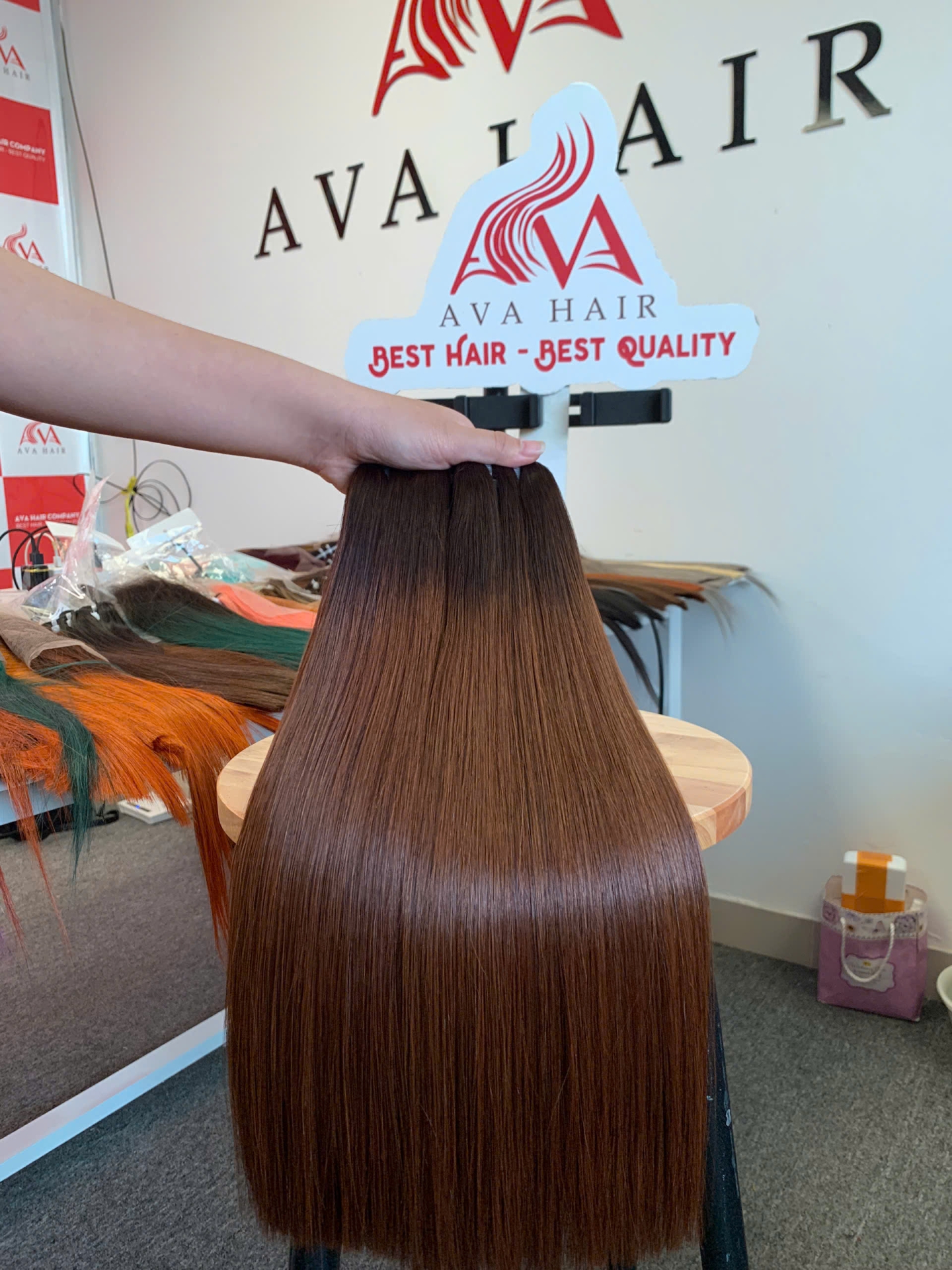 AVA HAIR - OMBRE COLOR DARK BROWN / LIGHT BROWN - VIETNAMESE LUXURY WEFT HAIR EXTENSION