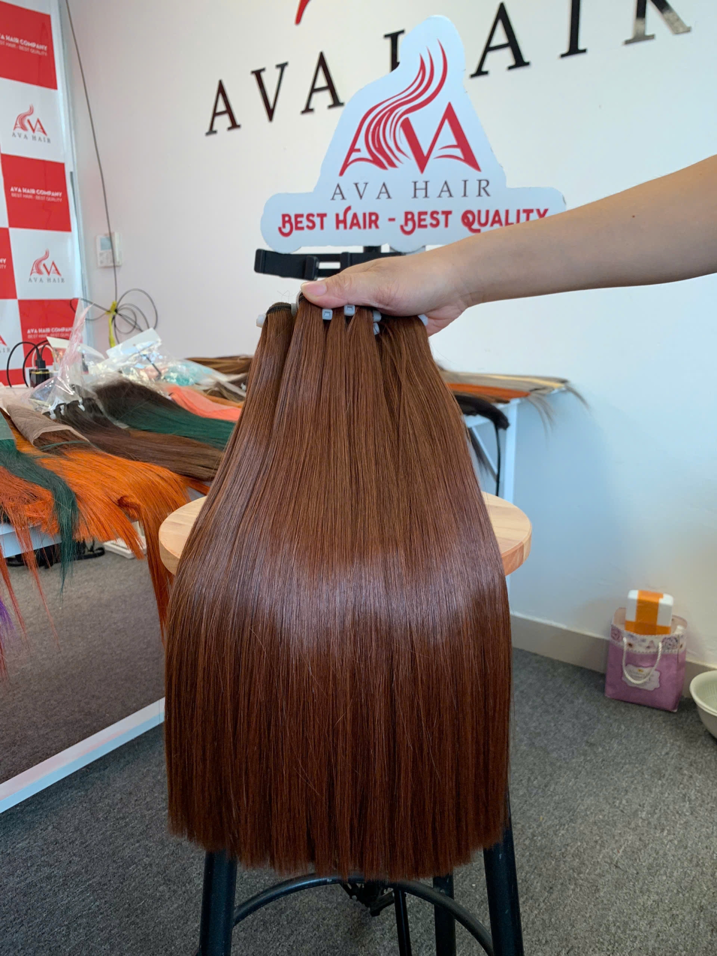 AVA HAIR - LIGHT BROWN COLOR - VIETNAMESE LUXURY WEFT HAIR EXTENSION