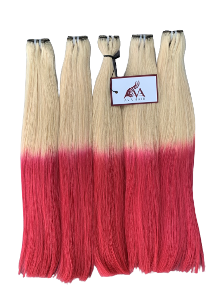 Vietnamese 613 pink ombre bone straight weft hair extension