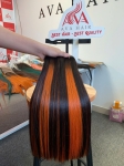 AVA HAIR - COLOR PIANO BROWN AND ORANGE - VIETNAMESE LUXURY WEFT HAIR EXTENSION